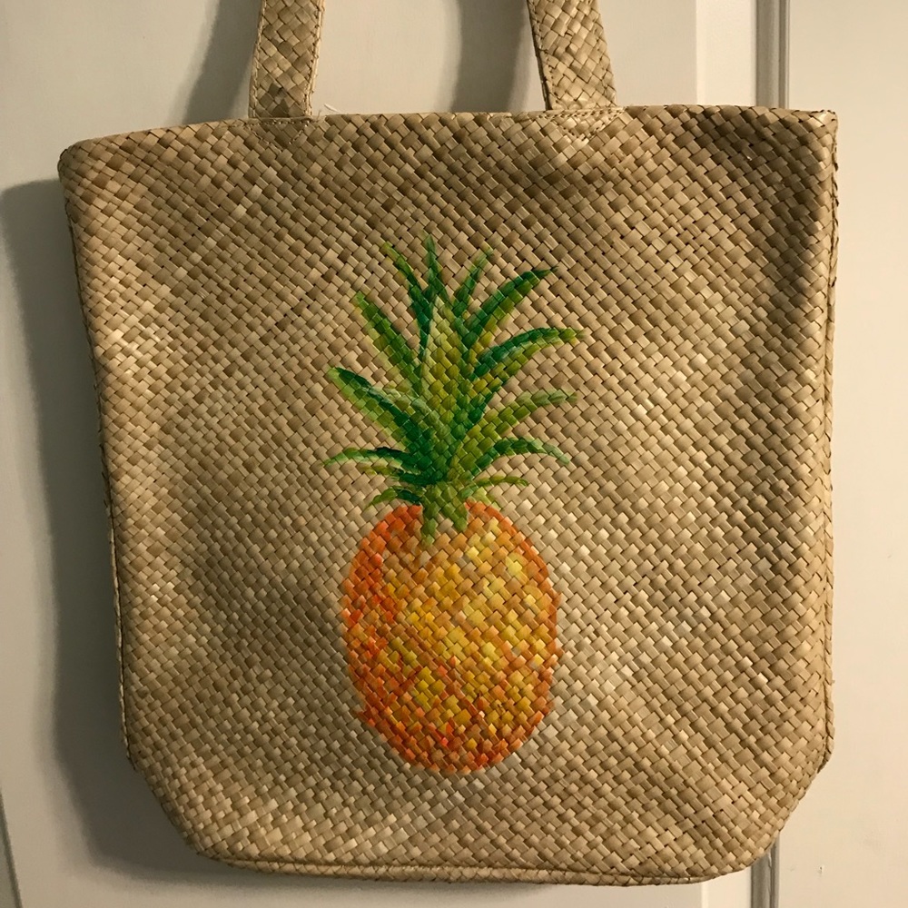 Straw Tote Bag Pineapple